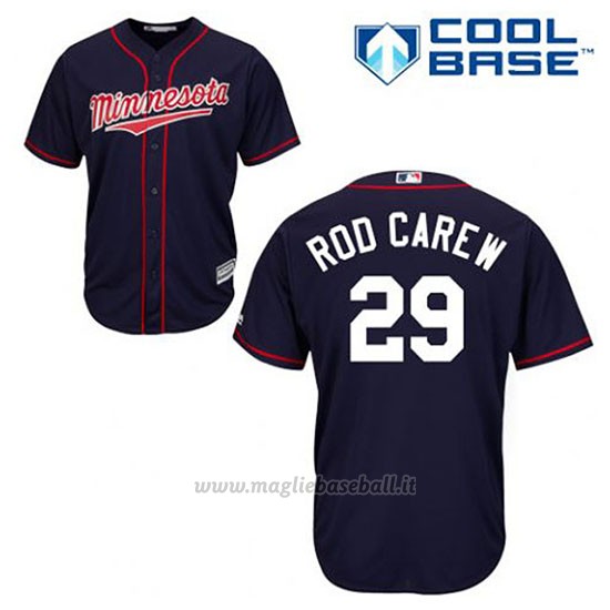Maglia Baseball Uomo Minnesota Twins Rod Carew 29 Blu Blu Alterner Cool Base